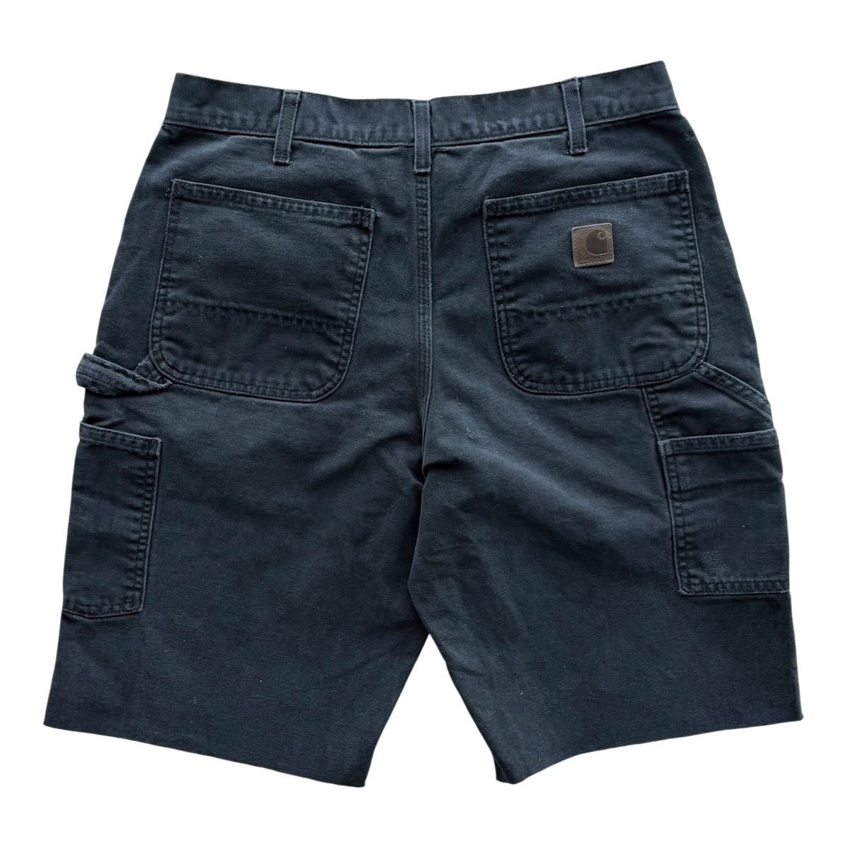 White & Black Croc Patch Black Carpenter Shorts