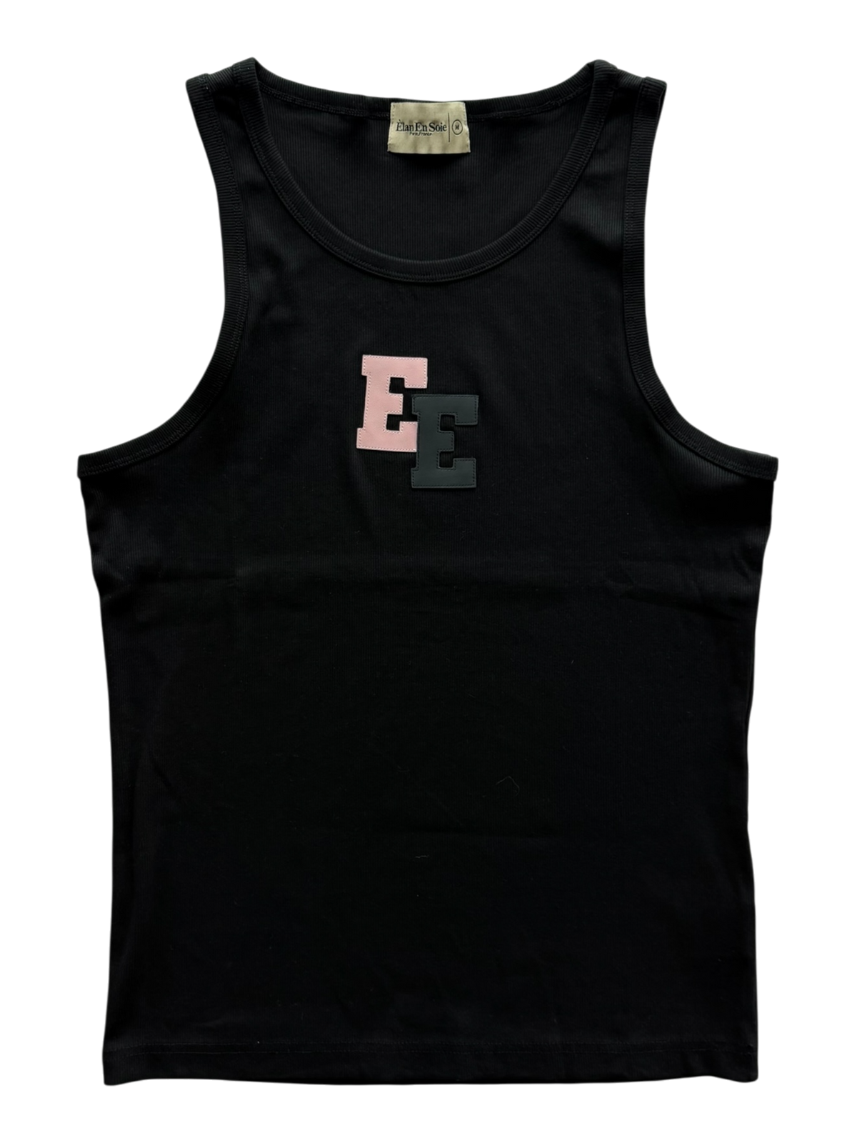 Black Pink Patch Black Tank Top