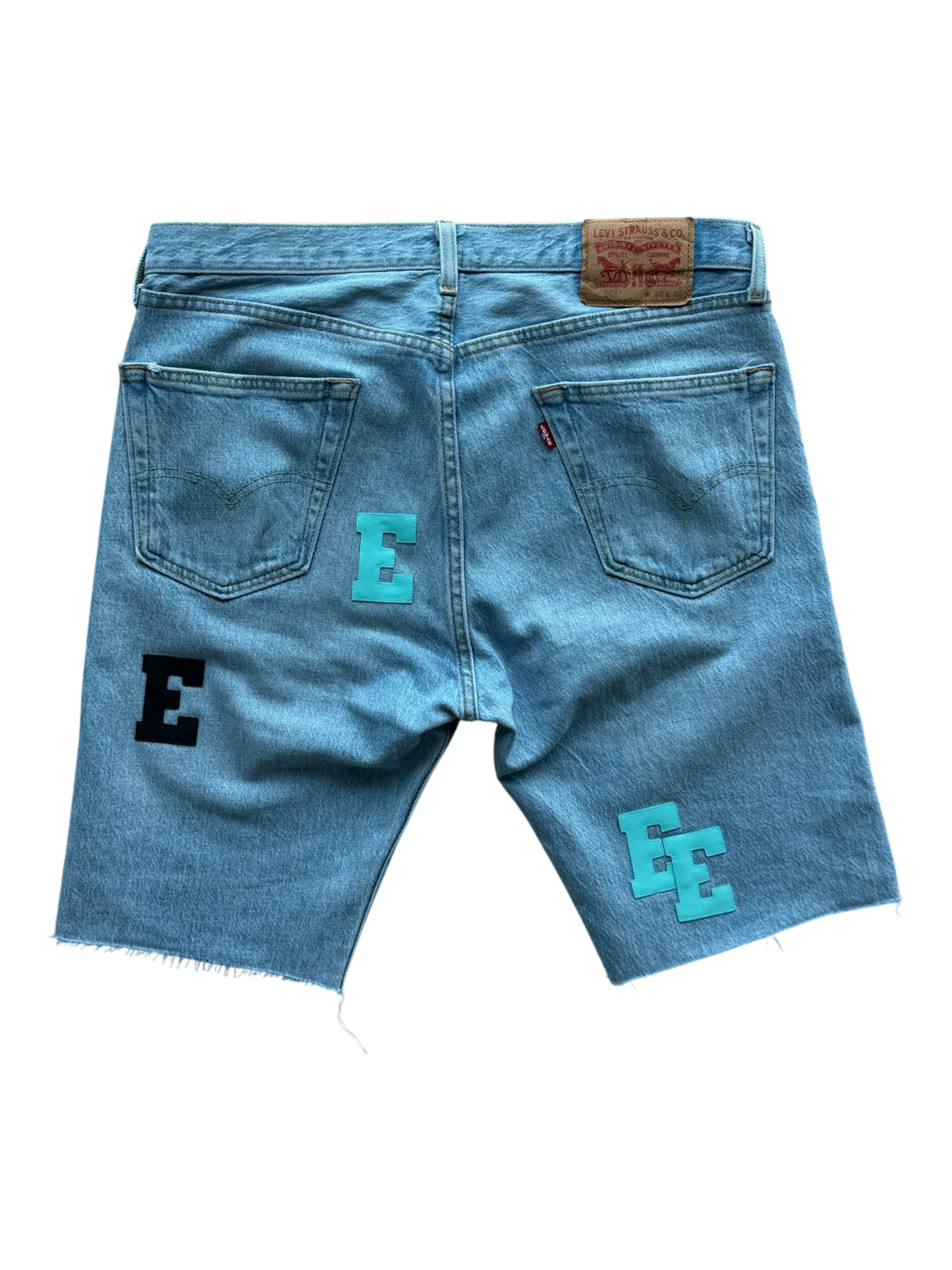 Black Tiffany Patch Indigo Denim Shorts