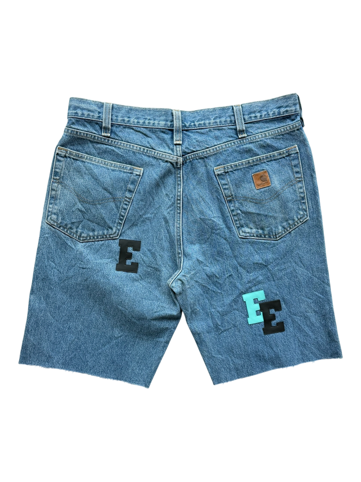 Tiffany Black Patch Indigo Denim Shorts