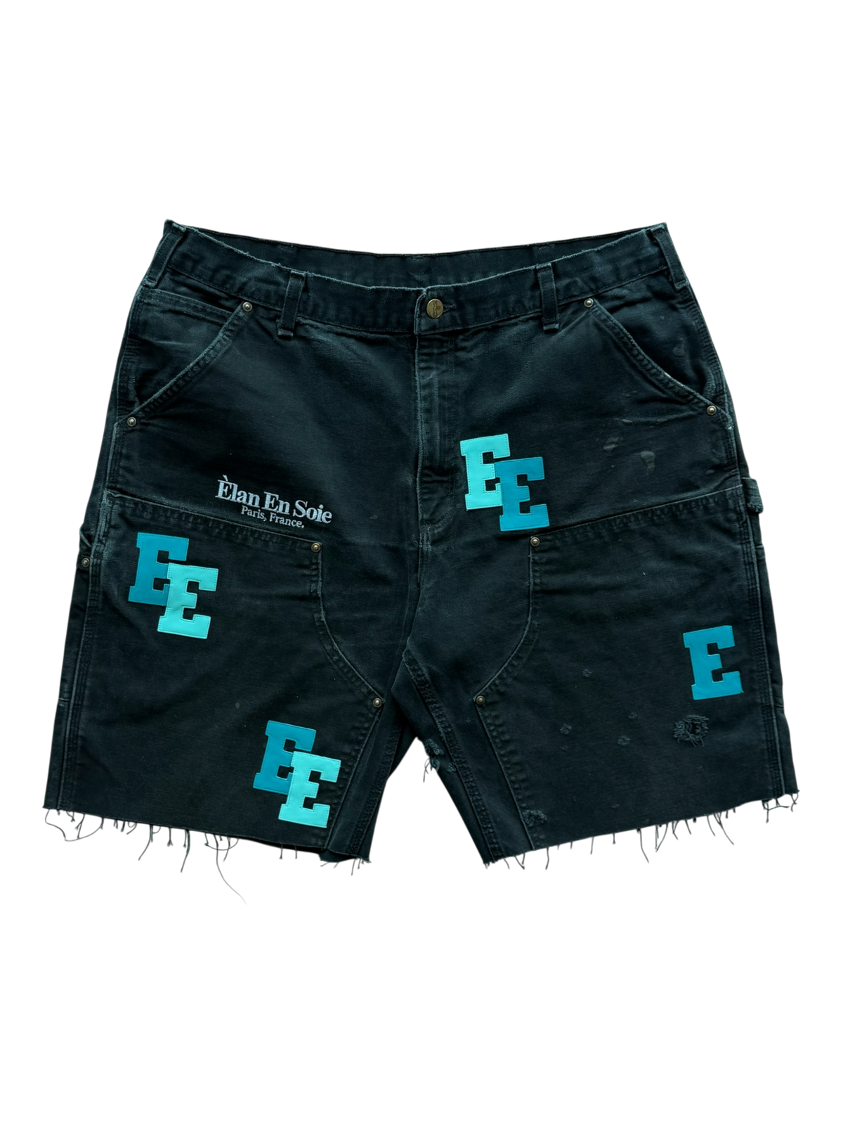 Two Tone Tiffany Black Carpenter Shorts