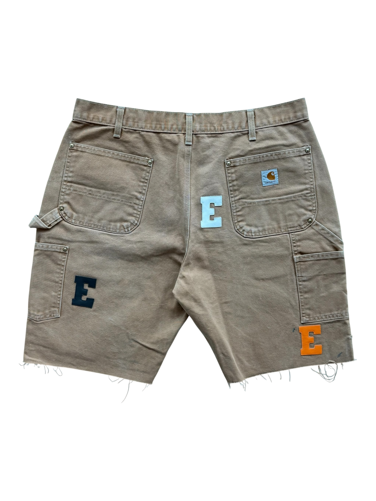 Multi Color Patch Tan Carpenter Shorts