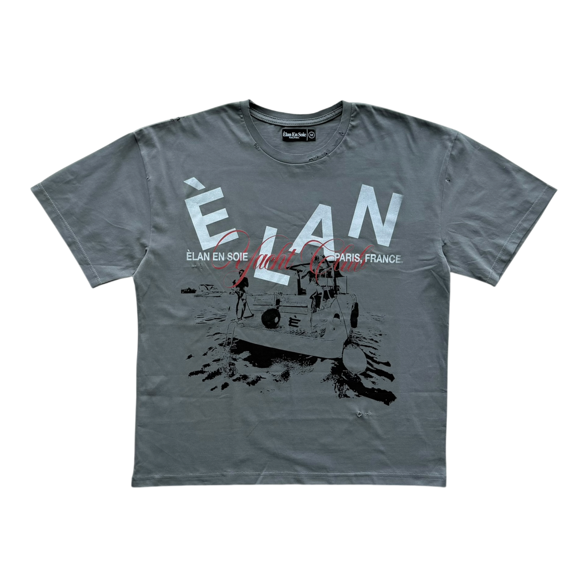 Yacht Club Distressed Tee Grey
