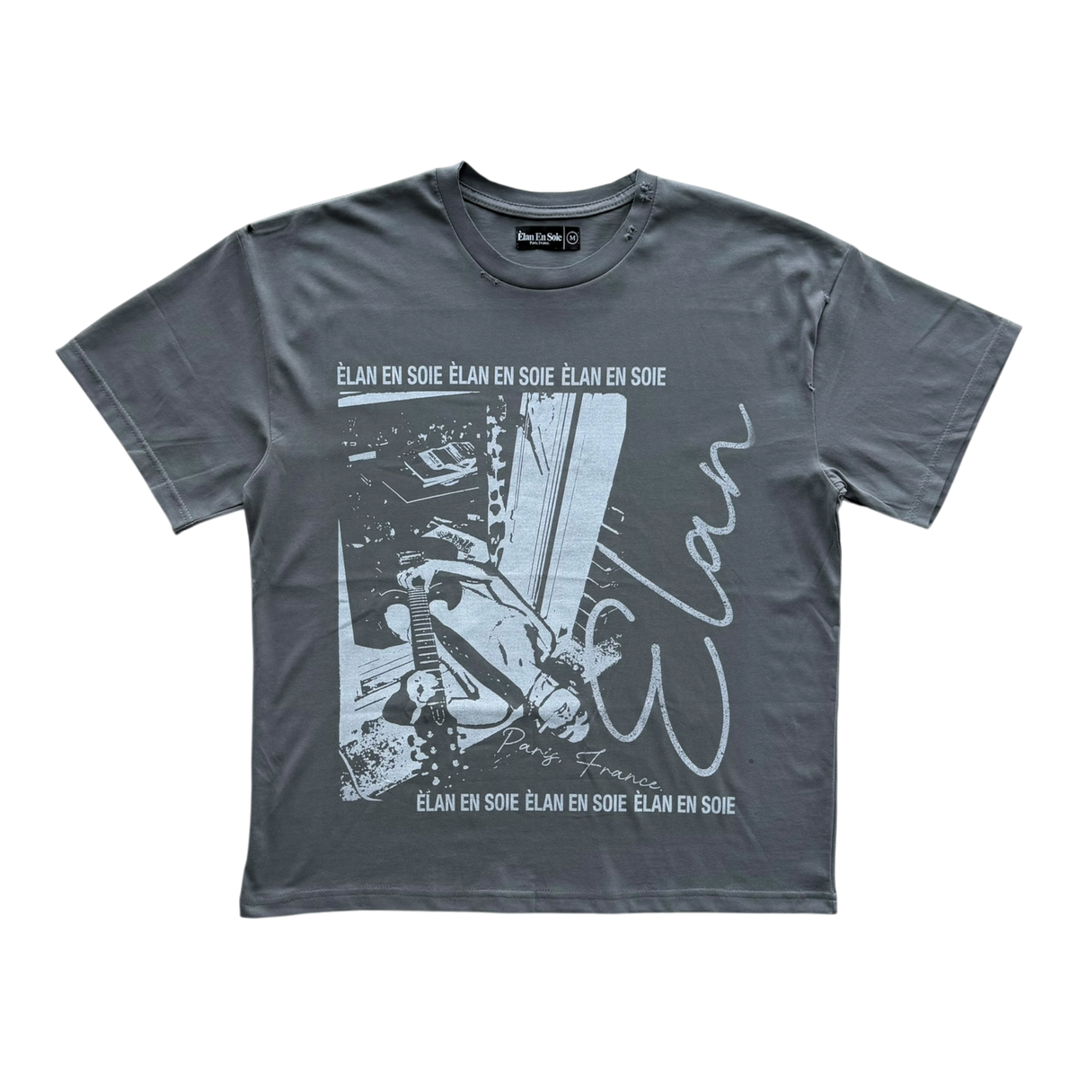 Punk Rock Distressed Tee Grey