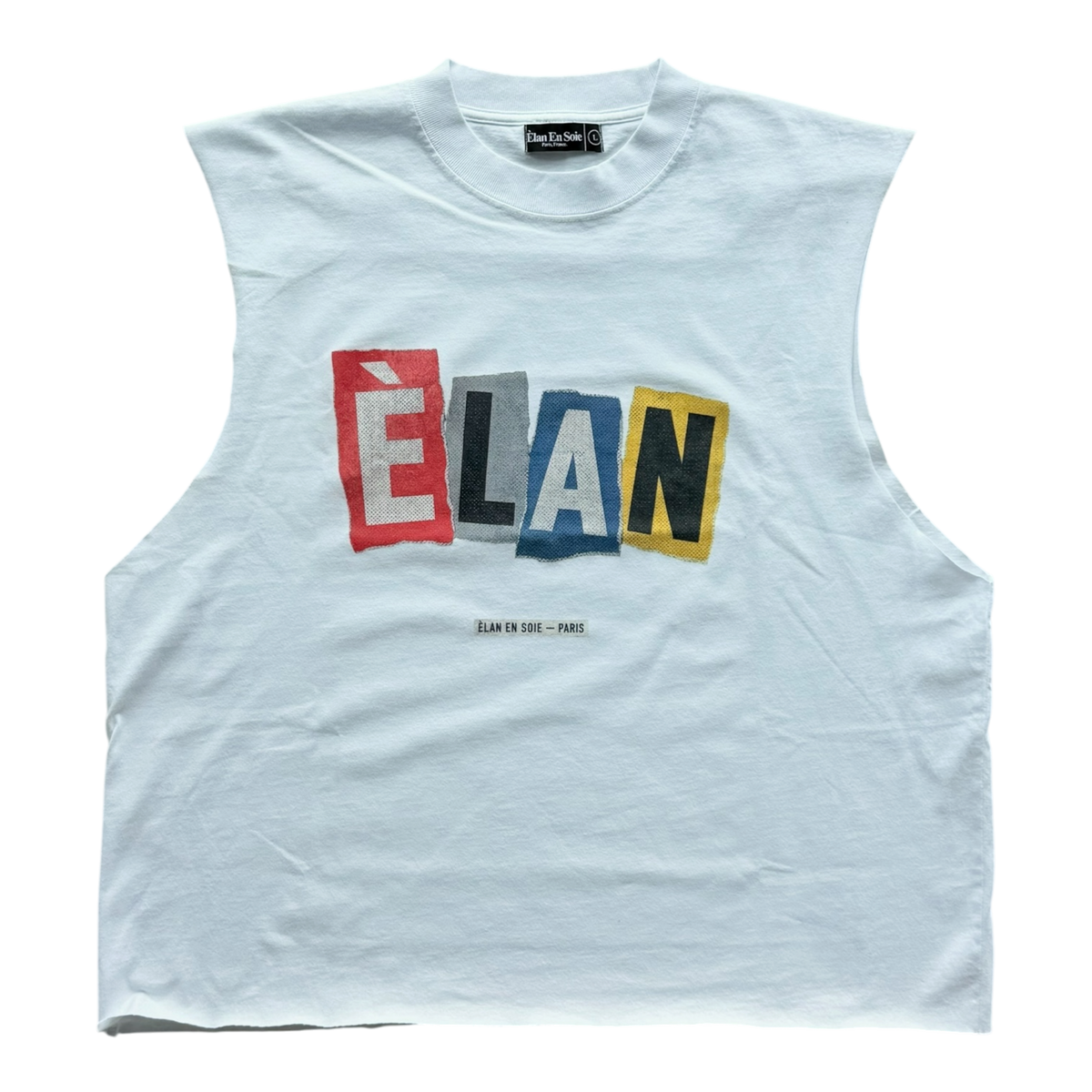 Collage Cut Off Tee White