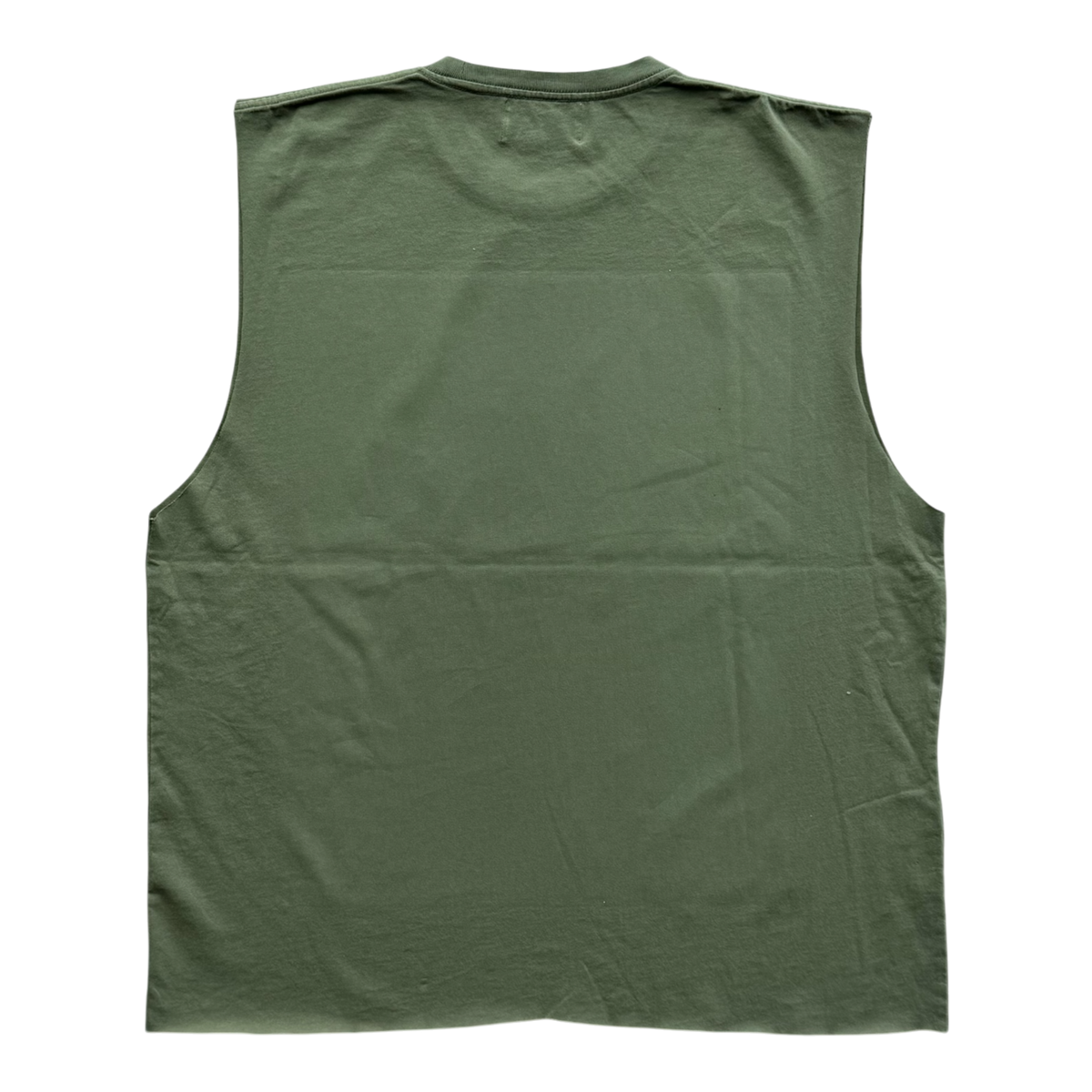 Art Type Cut Off Distressed Tee Olive