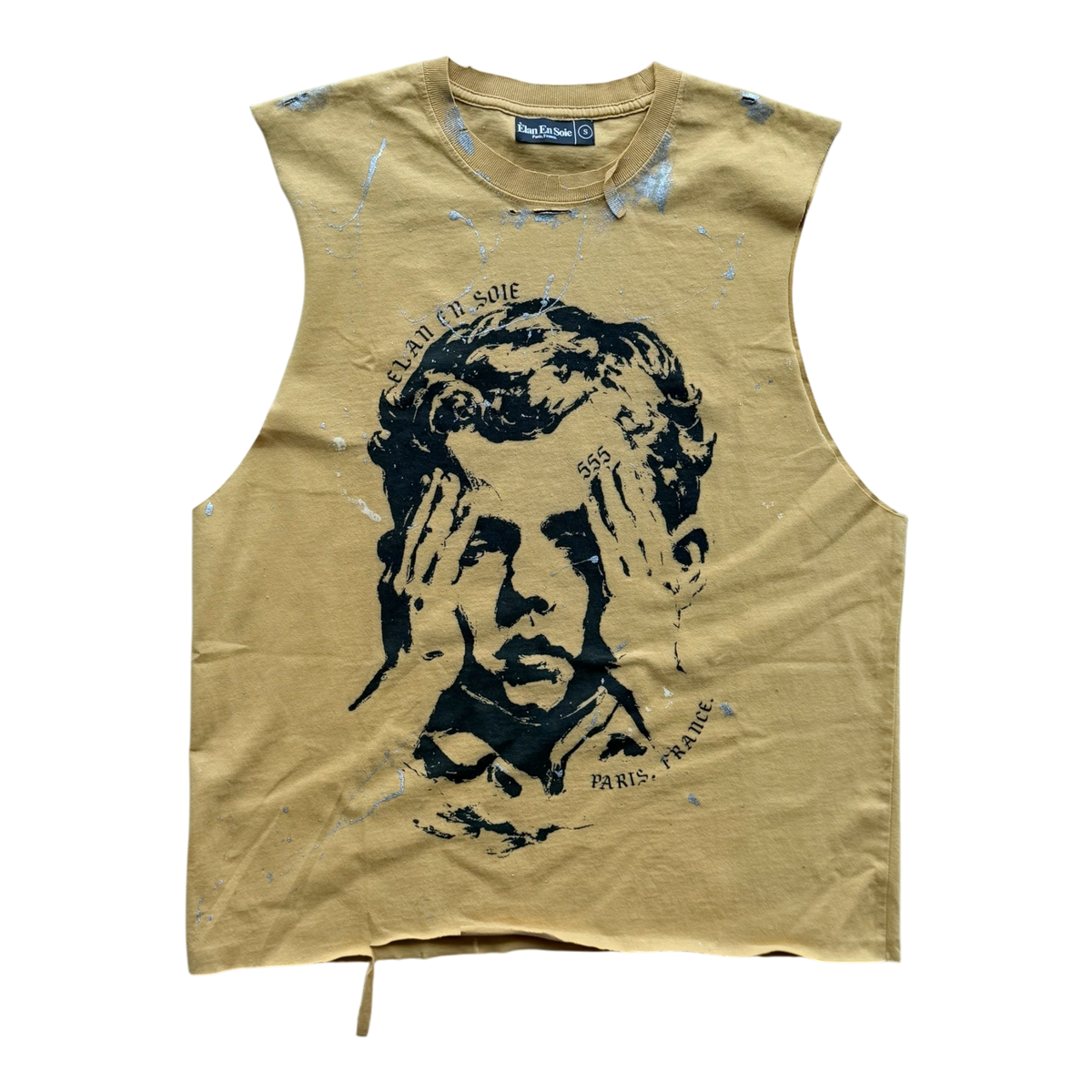 Baby Saint Cut Off Distressed Tee Yellow