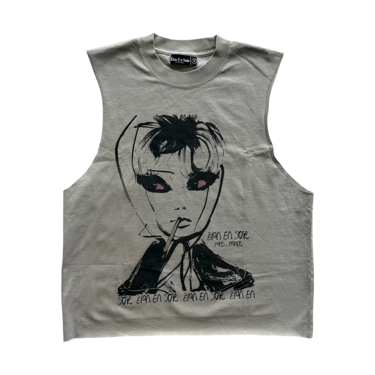 Bad Habits Cut Off Tee Tan