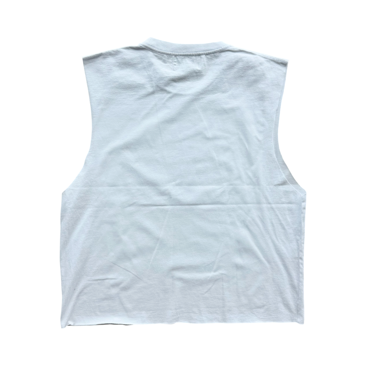 Paris Cut Off Distressed Tee White