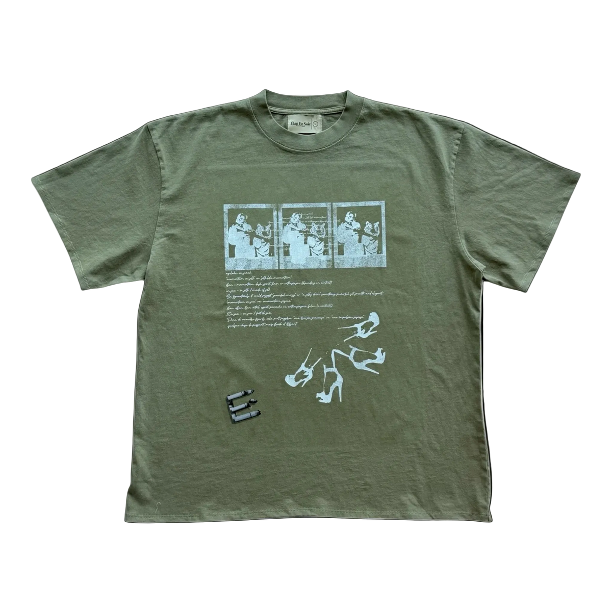 Tiger Photo Tee Olive Green