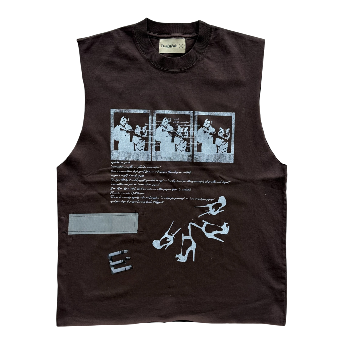 Tiger Photo Cut Off Tee Brown