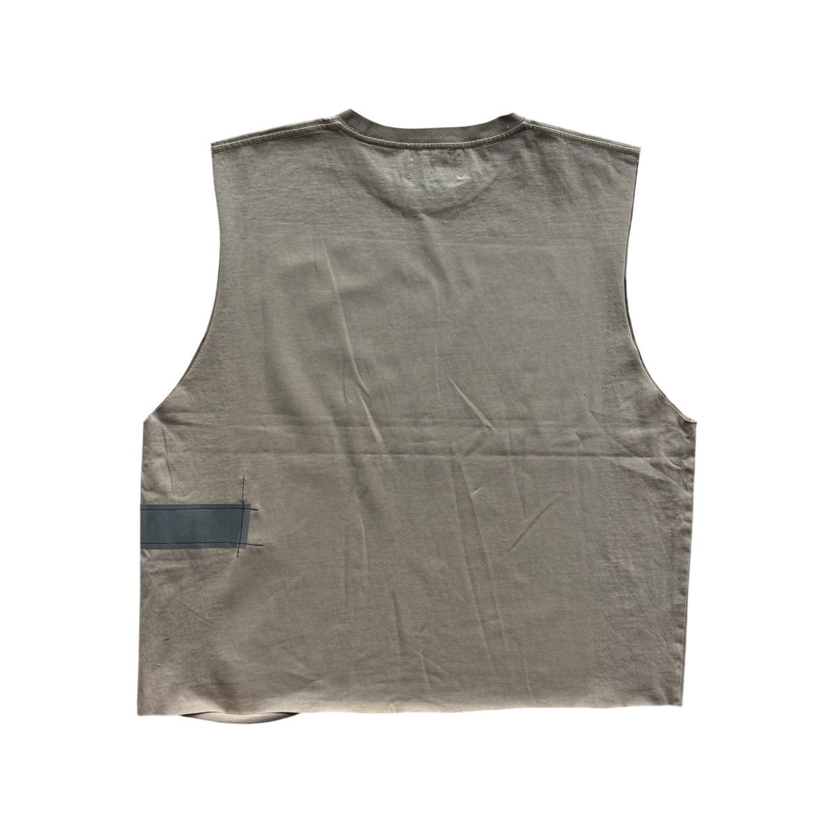 Paris Cut Off Distressed Tee Tan