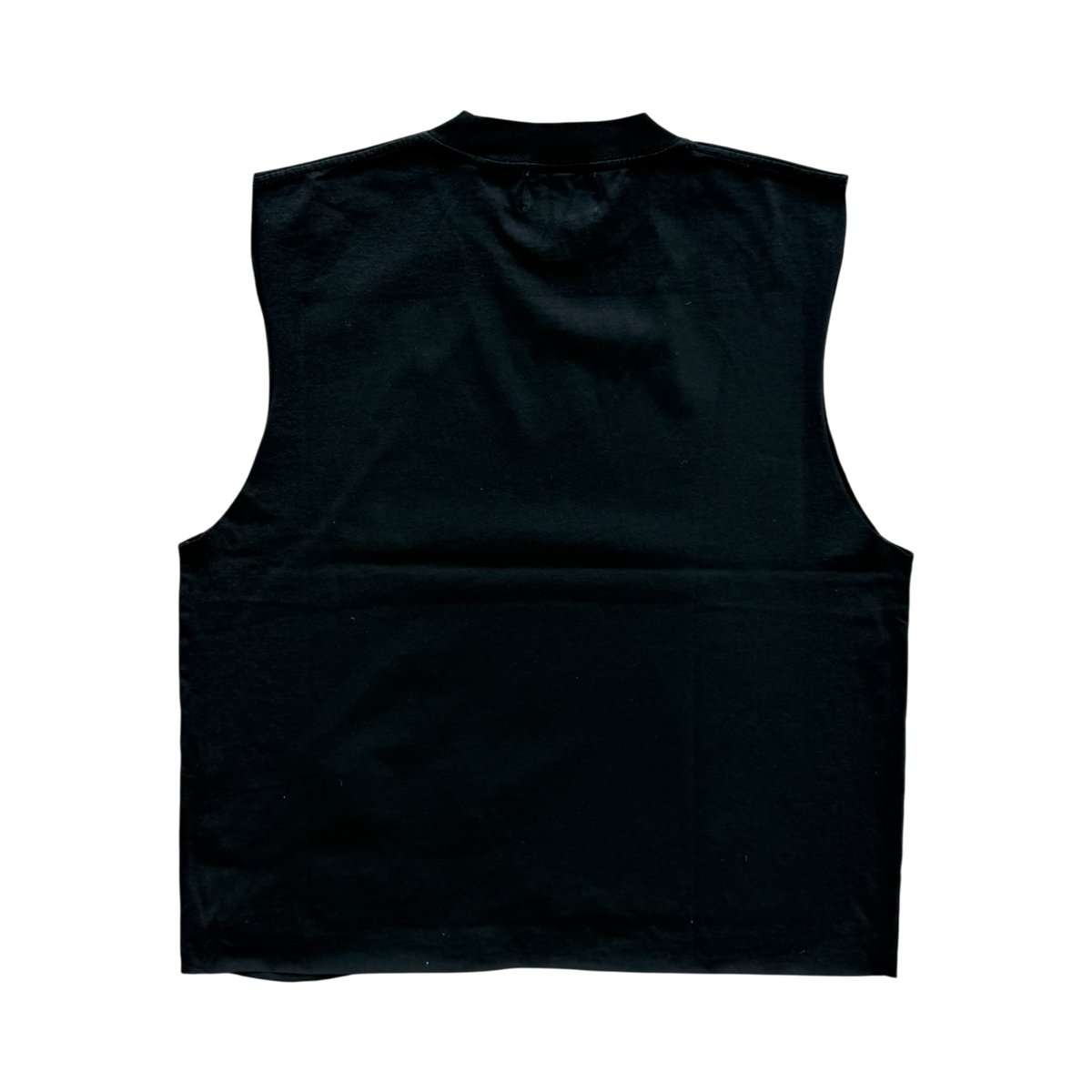 Tiger Photo Cut Off Distressed Tee Black