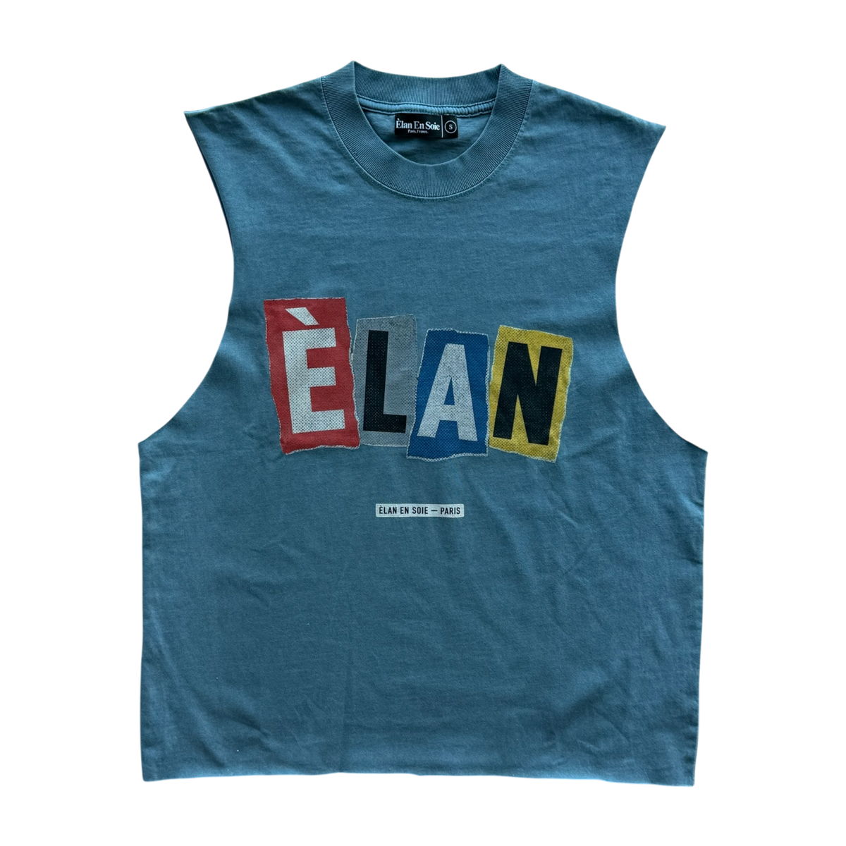 Collage Cut Off Tee Blue