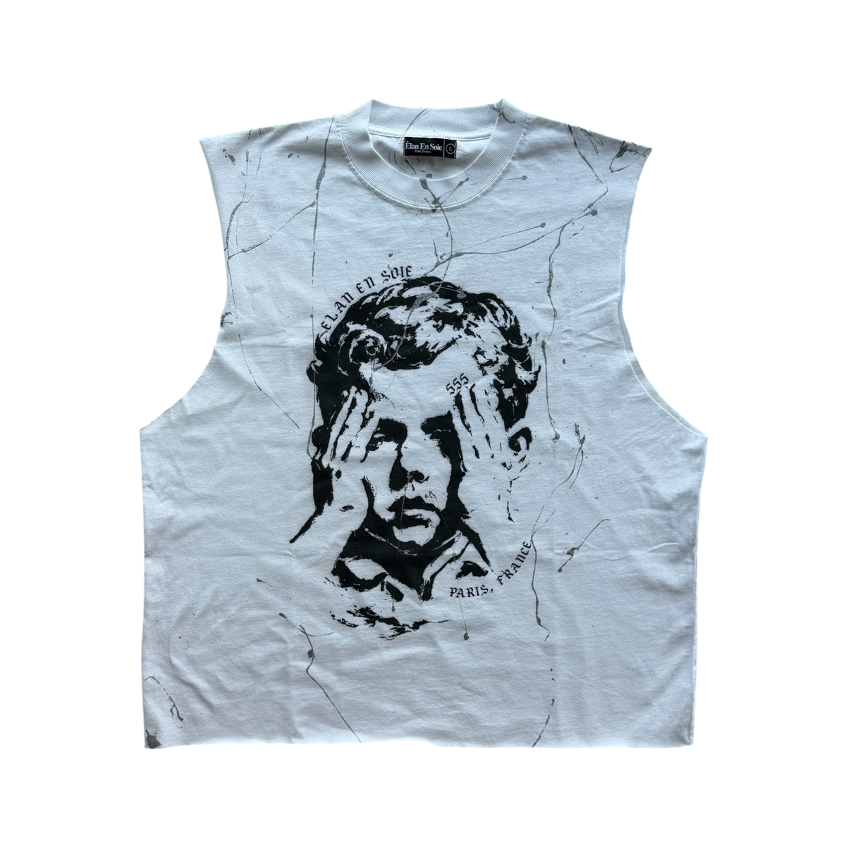 Baby Saint Cut Off Distressed Tee White