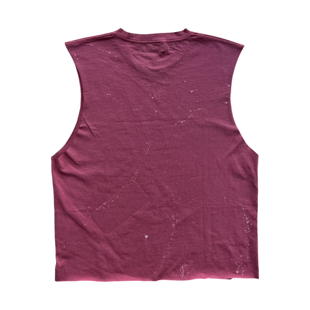 Logo Cut Off Distressed Tee Red