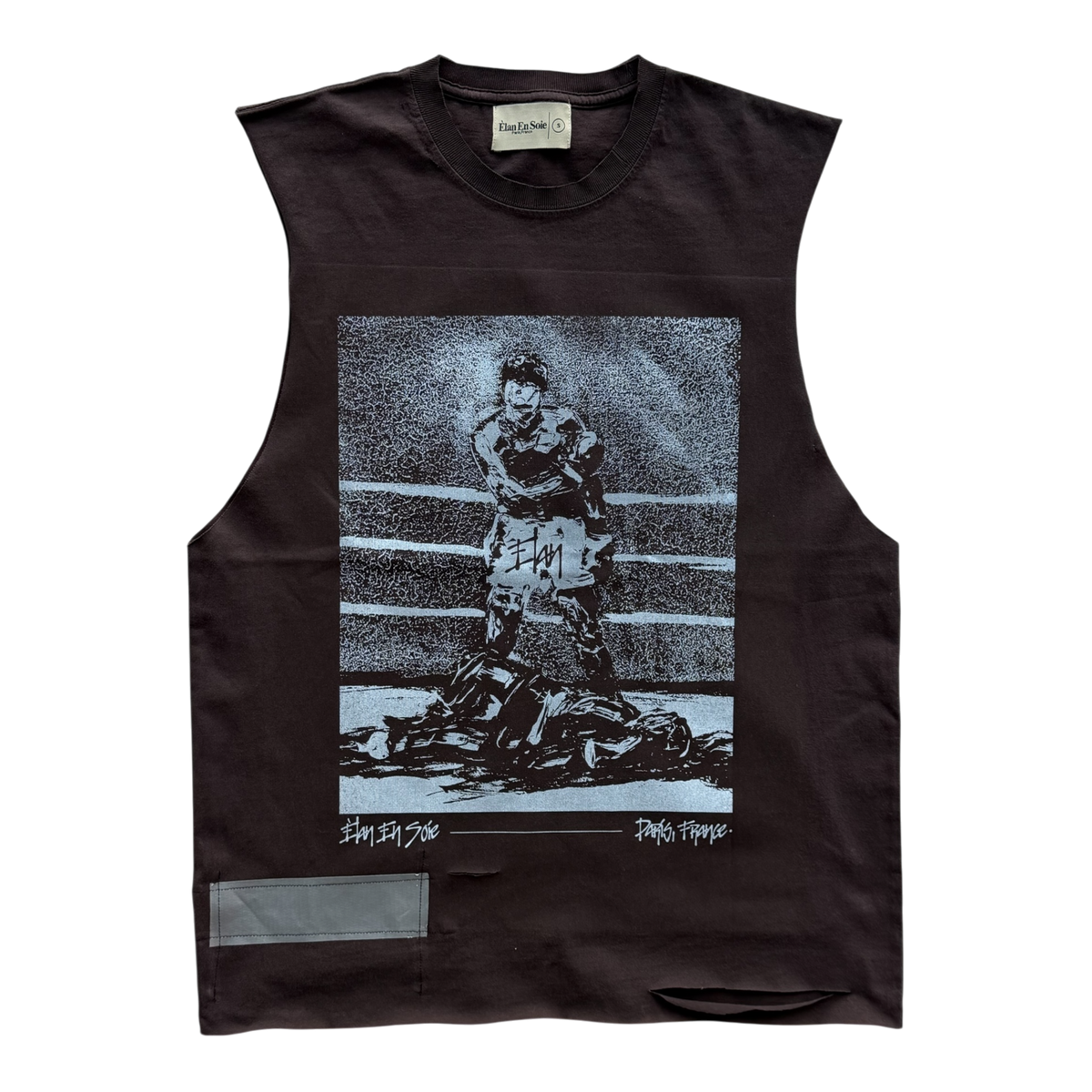 Knockout Cut Off Distressed Tee Brown