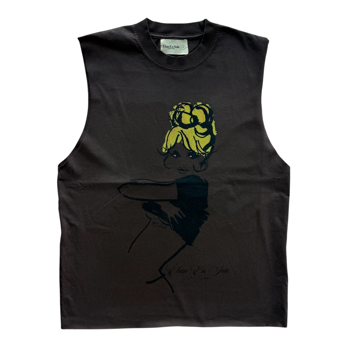 Model Cut Off Tee Brown