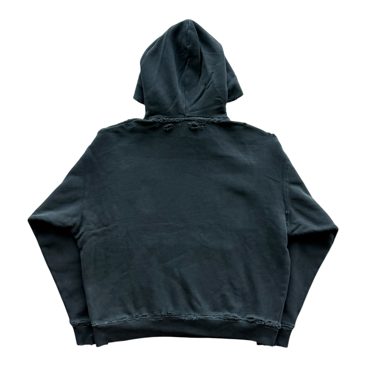 Logo Distressed Hoodie Black