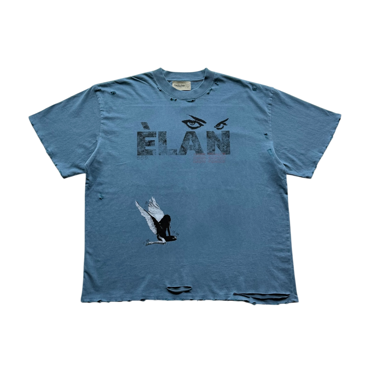 Angel Eyes Blue Distressed Tee