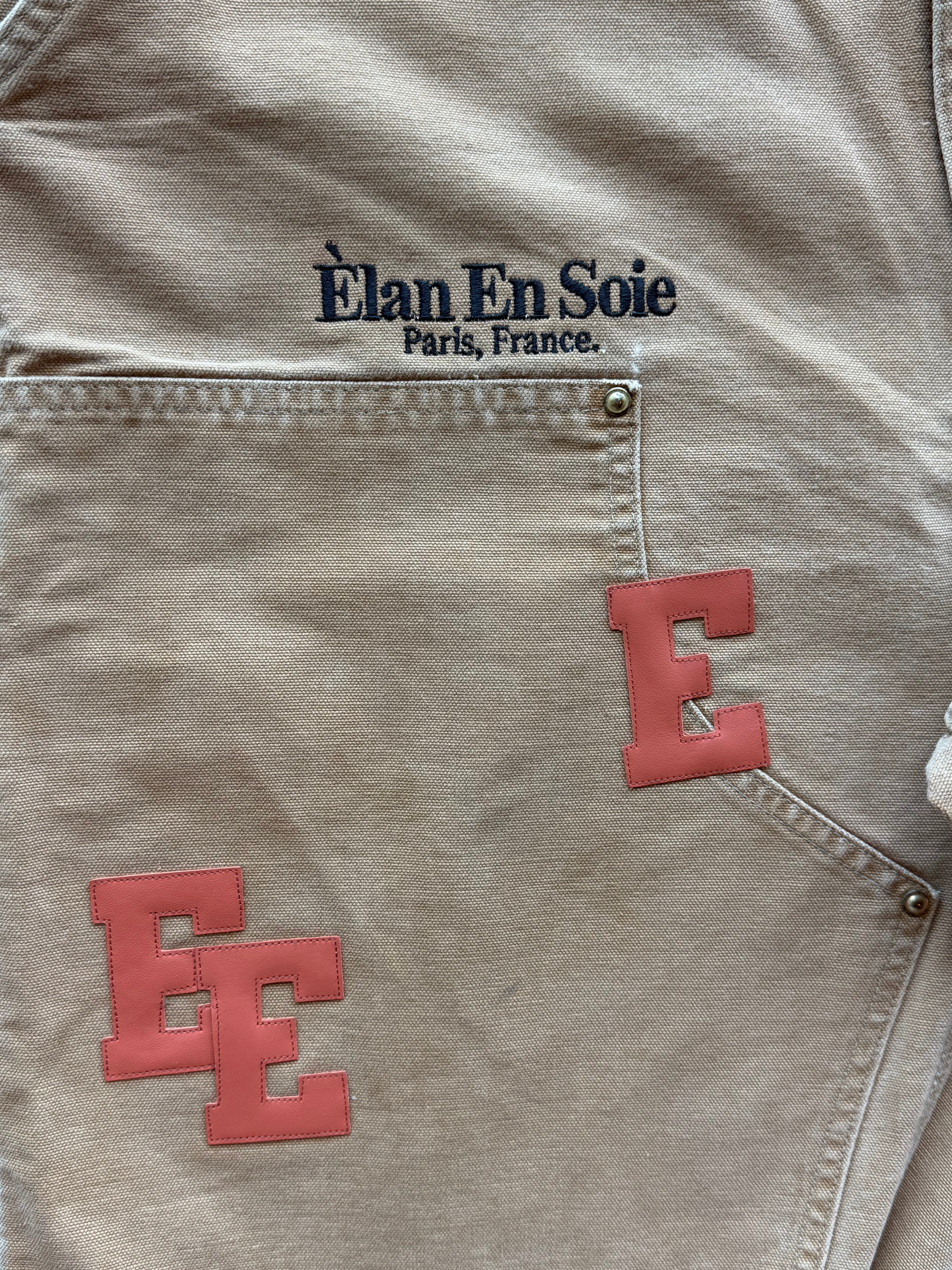 Orange Patch Tan Carpenter Shorts