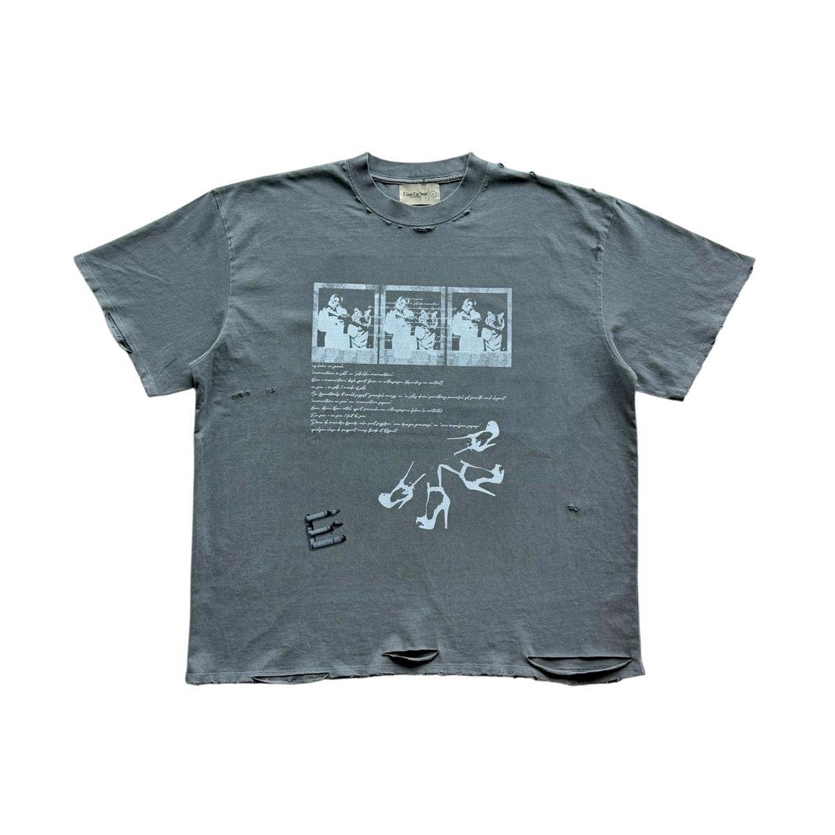 Faded Grey Distressed Tee
