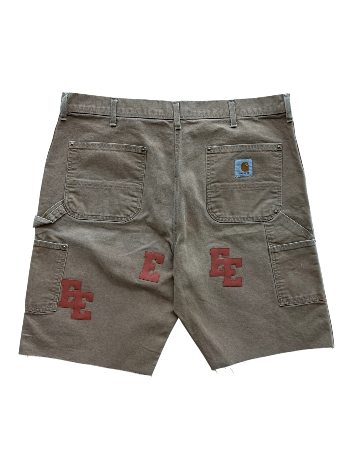 Orange Patch Tan Carpenter Shorts
