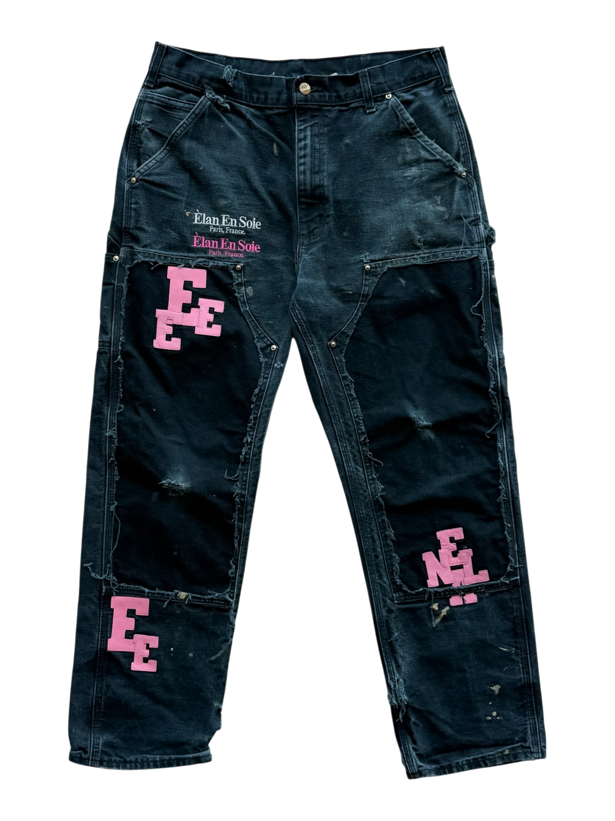 Pink Patch Black Carpenter Jeans