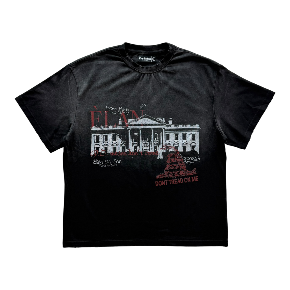 Don't Tread Distressed Tee Washed Black
