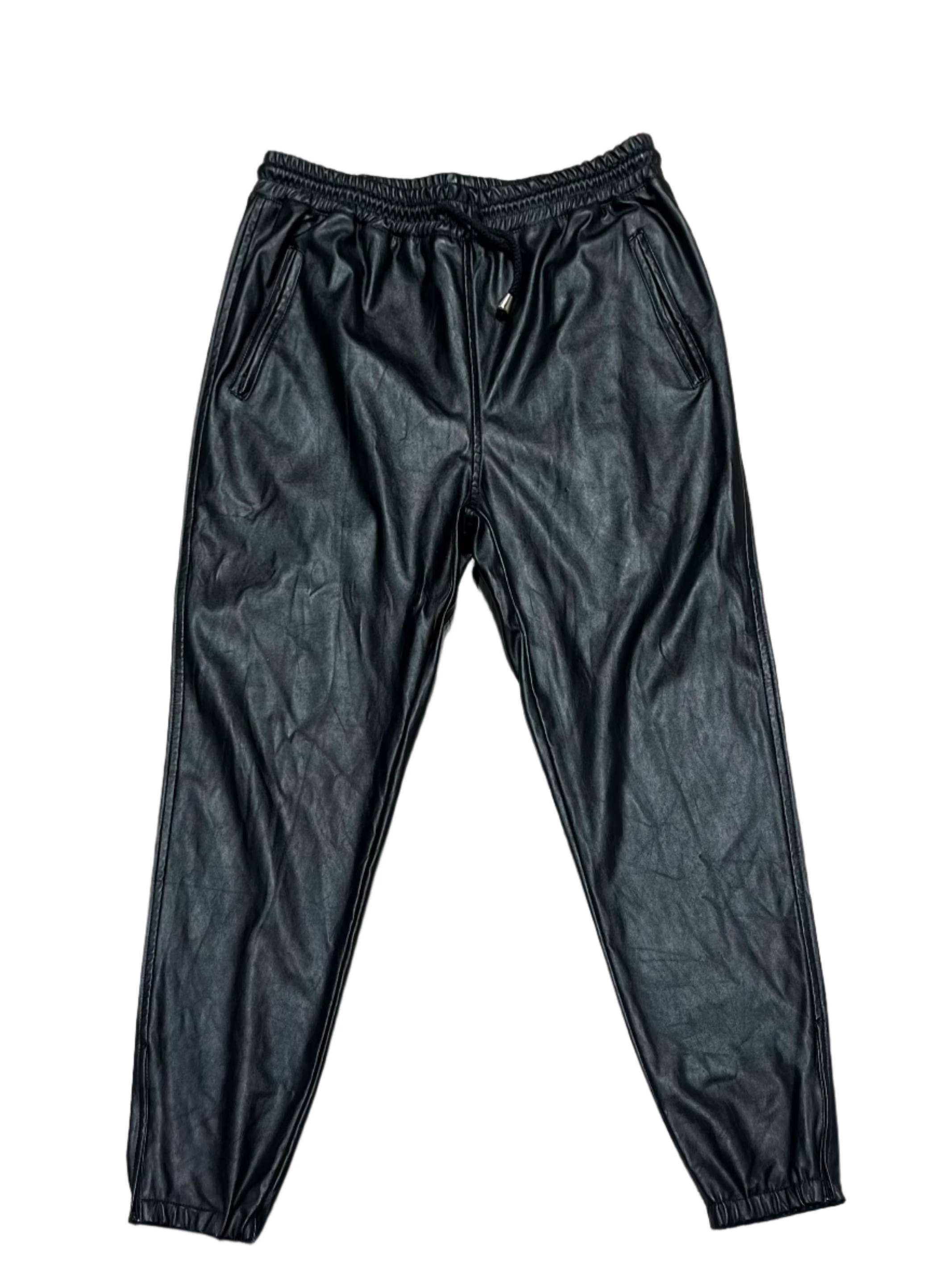Faux Leather Joggers