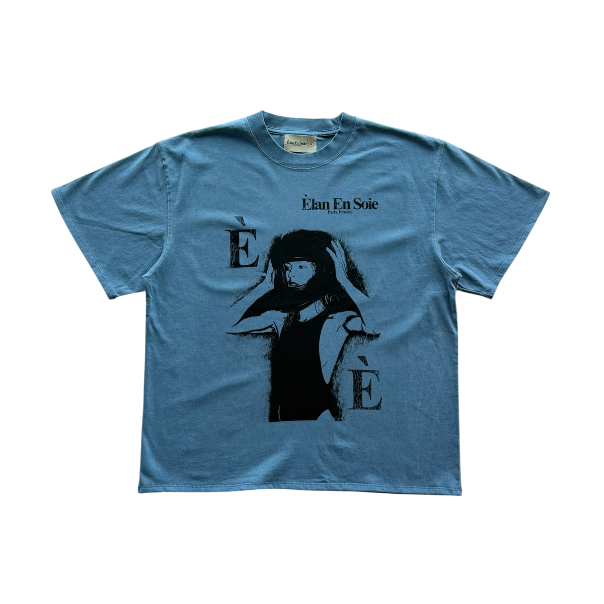 Moto Helmet Washed Blue Tee