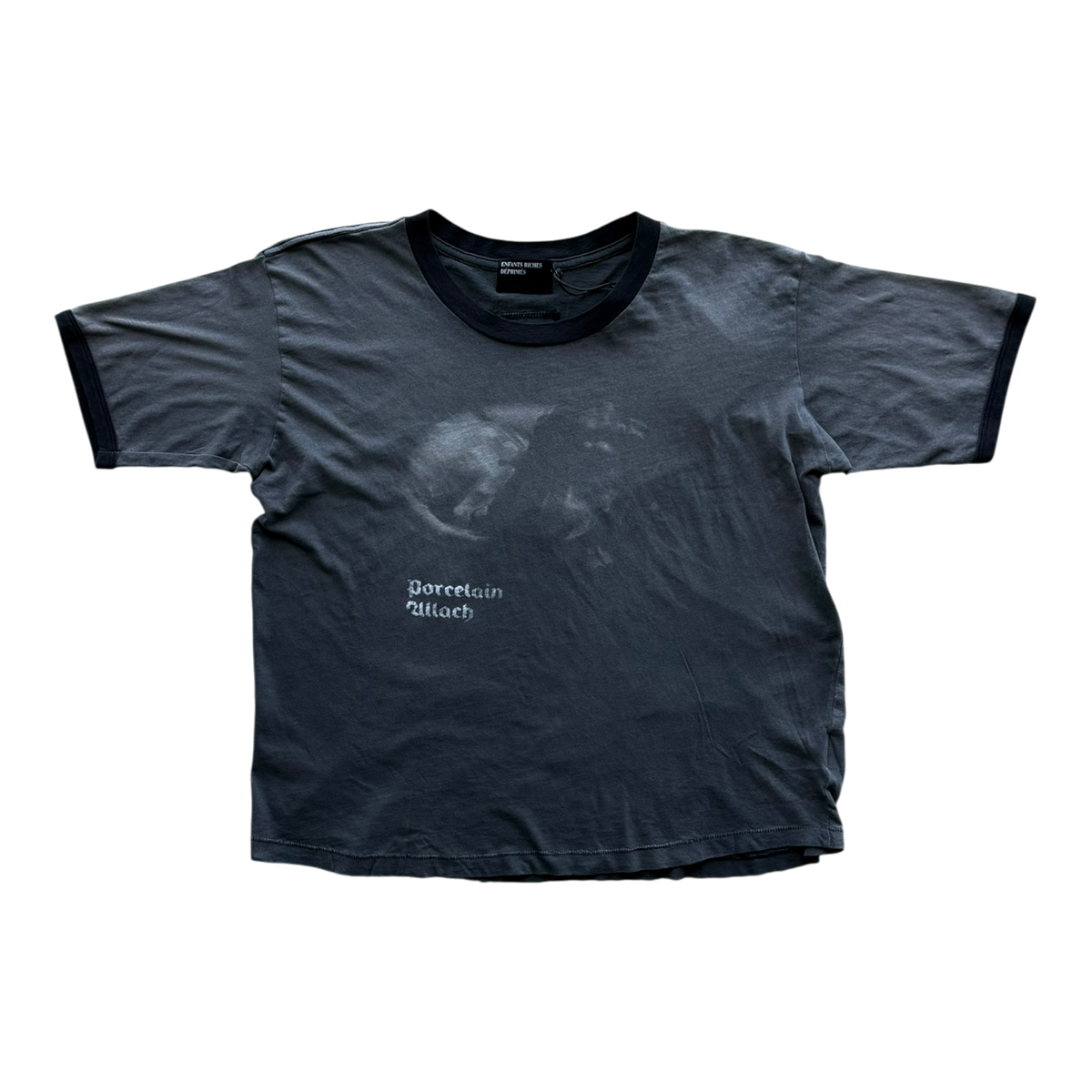 Porcelain Dog Patch Printed Ringer T-Shirt