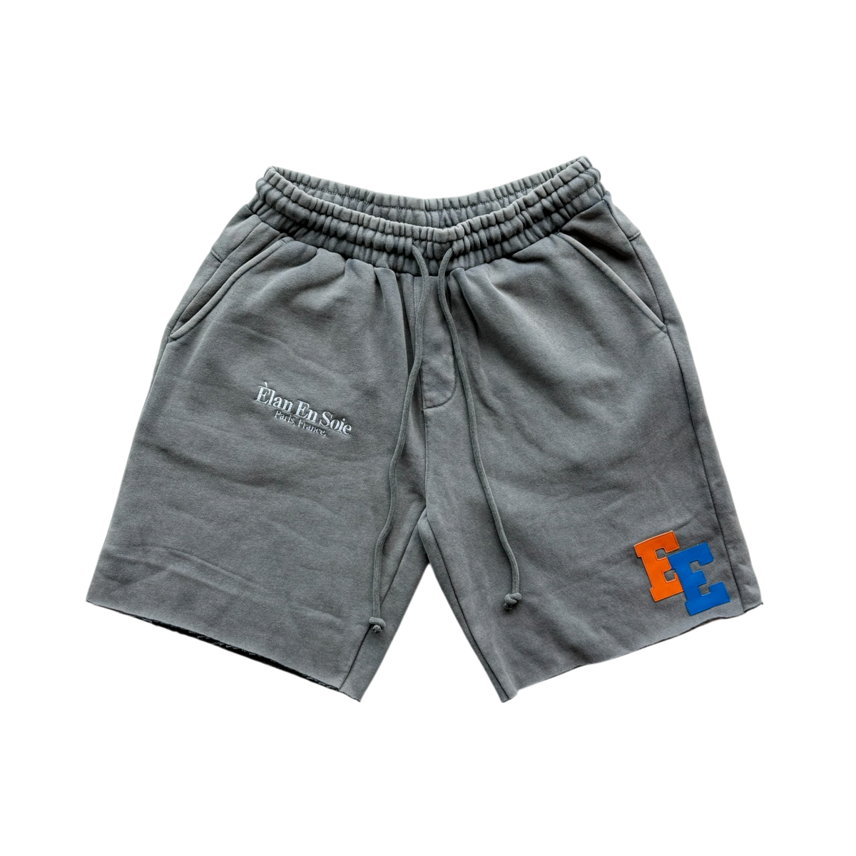 Orange & Blue Patch Washed Grey Short