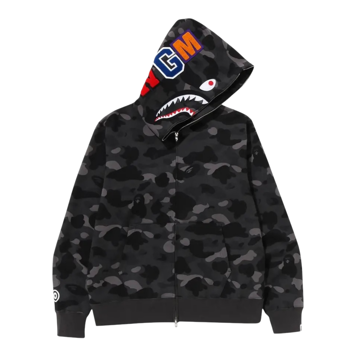 BAPE Color Camo Shark Full Zip Hoodie Black