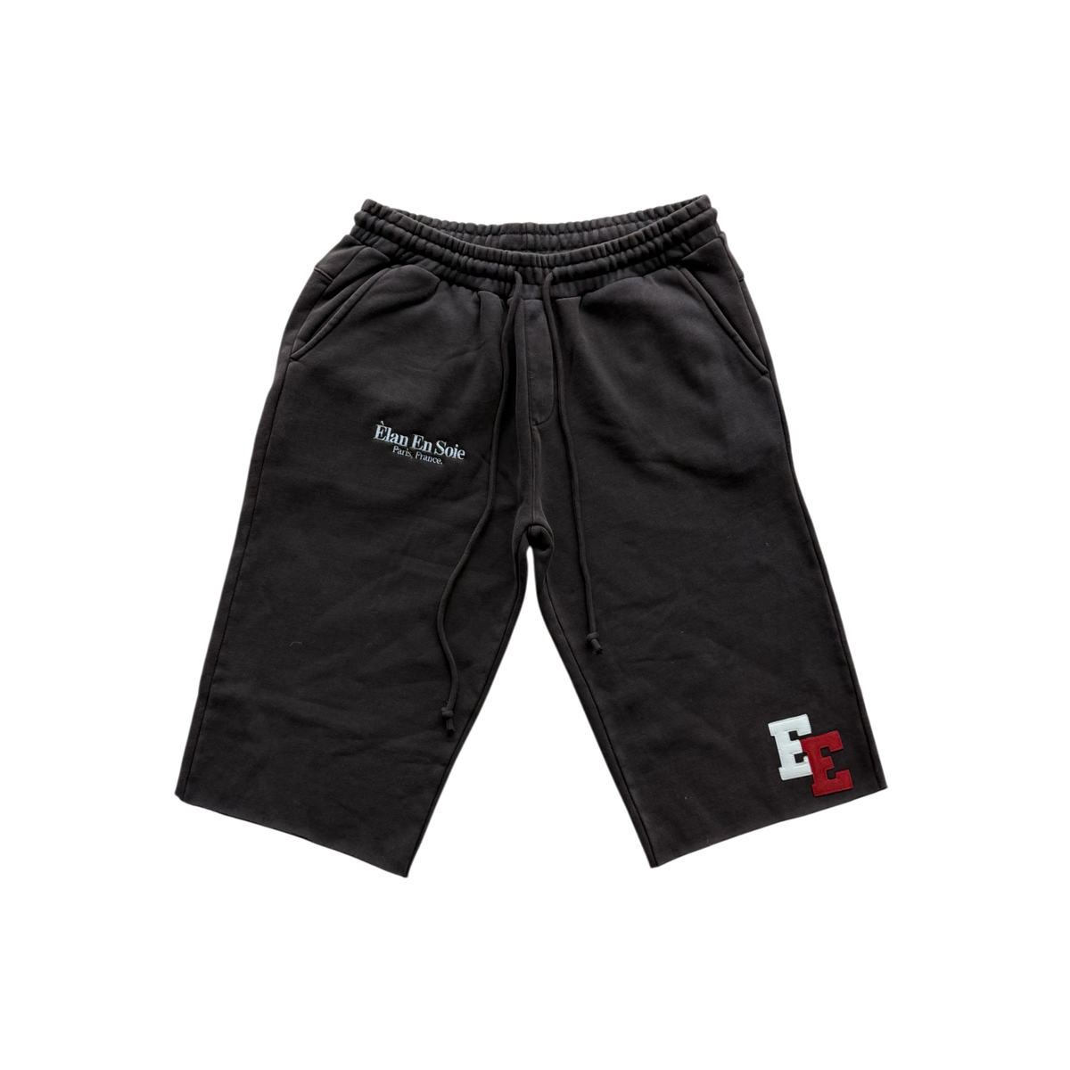 White & Red Patch Brown Long Short