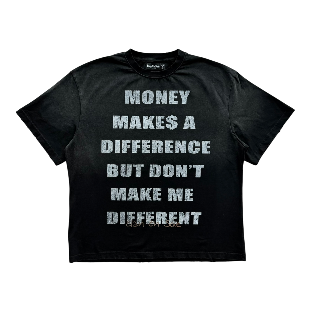 Difference Distressed Tee Black