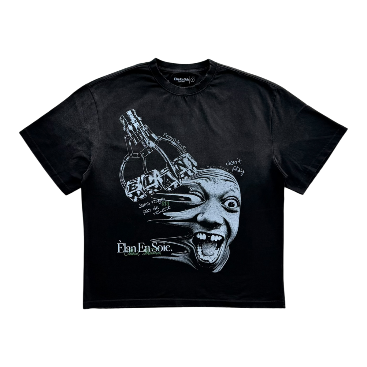 Gambling Distressed Tee Black