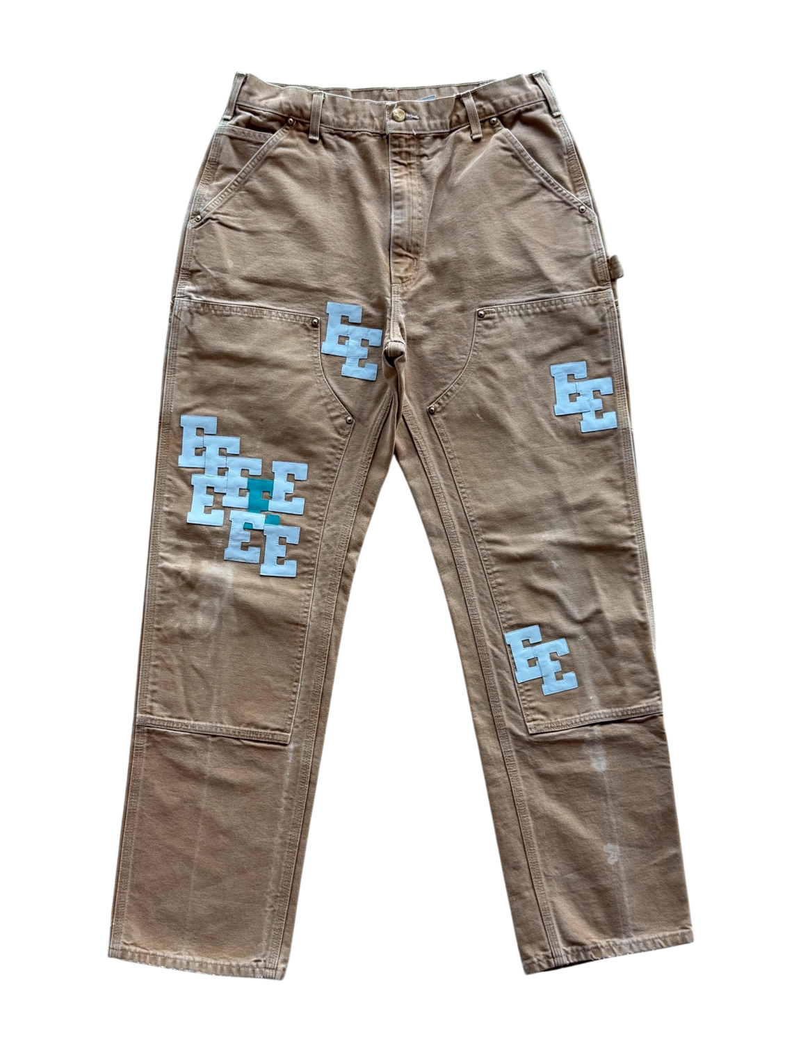 Blue Patch Tan Carpenter Pants