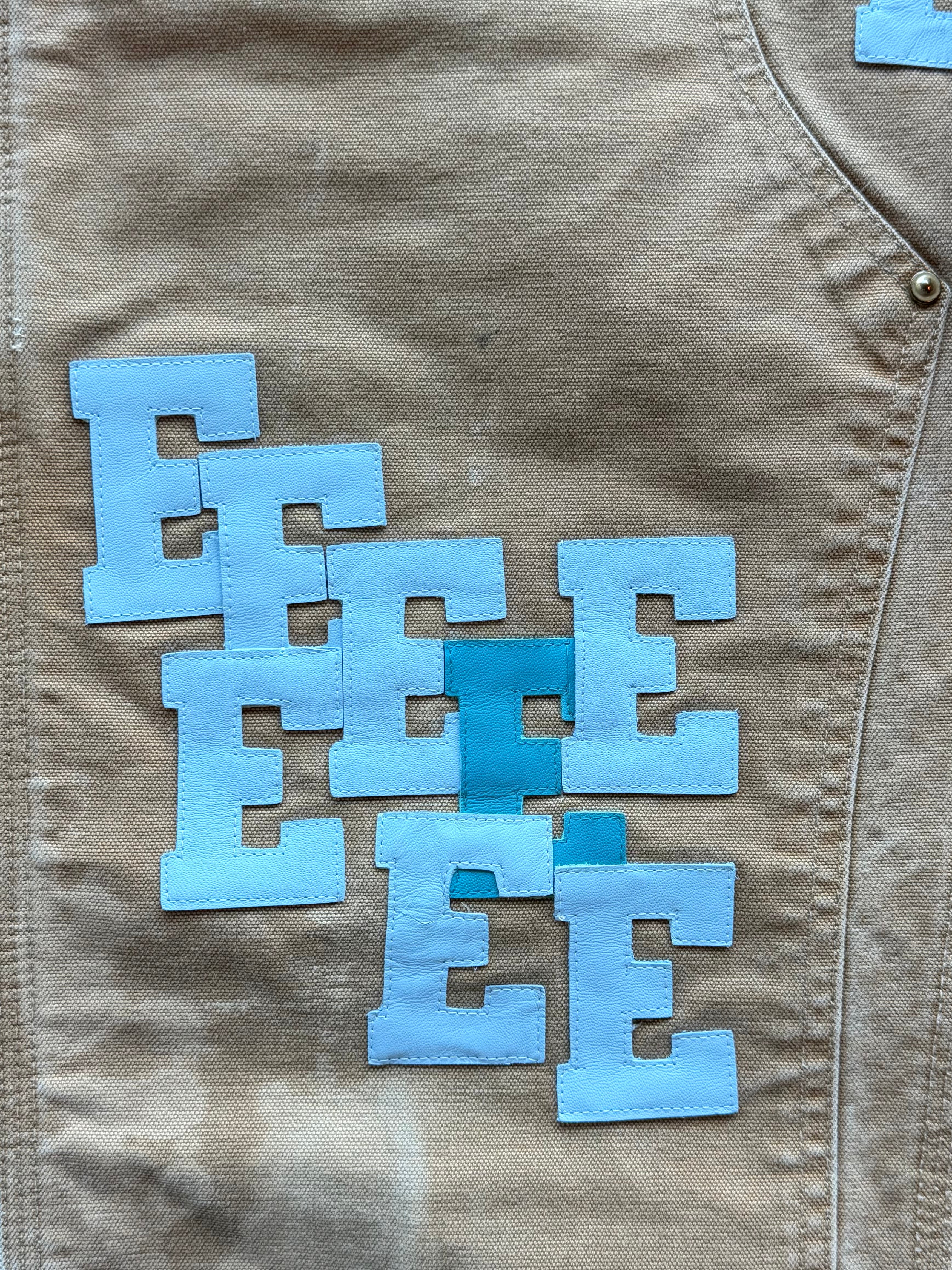 Blue Patch Tan Carpenter Pants