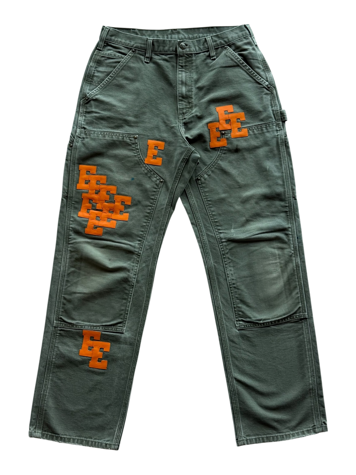 Orange Patch Olive Carpenter Pants
