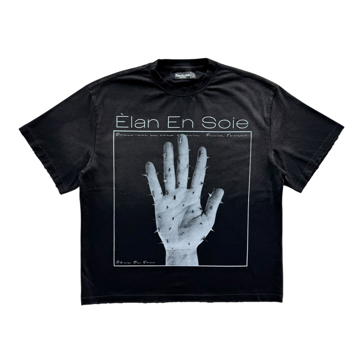 Need A Hand Distressed Tee Black