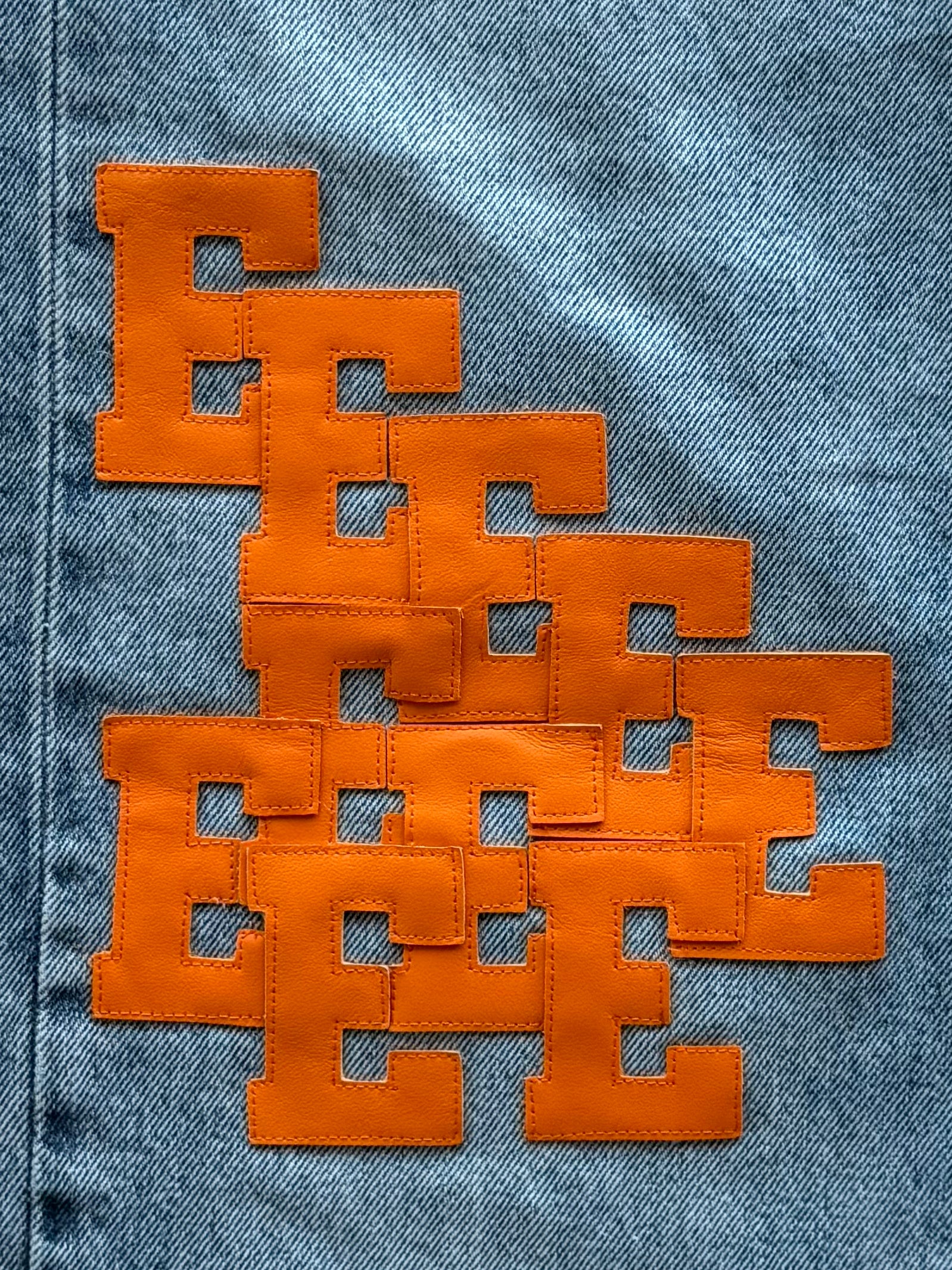 Orange Patch Indigo Blue Jean