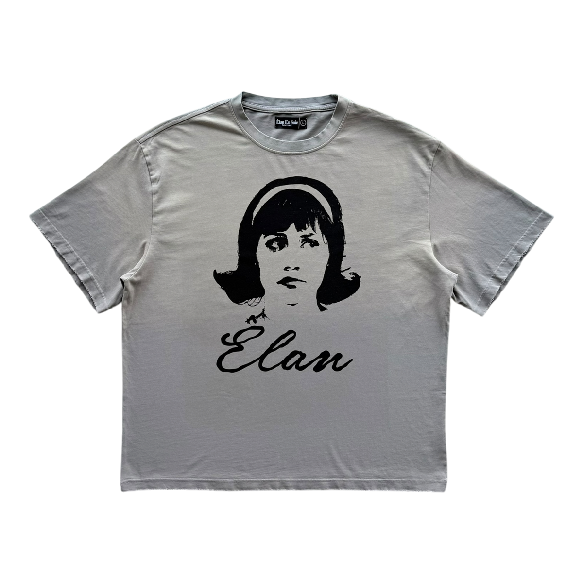 Portrait Distressed Tee Tan