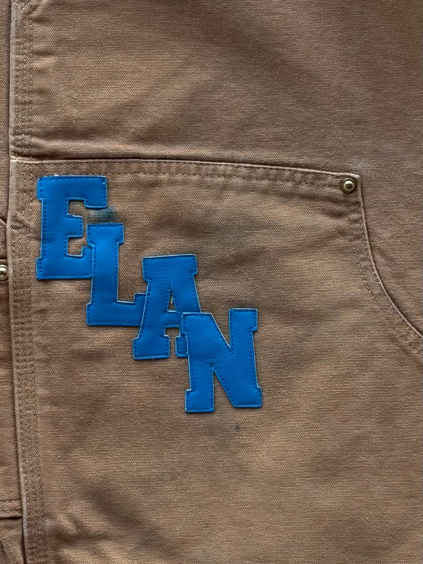 Blue Patch Tan Double Knee Carpenter Pants