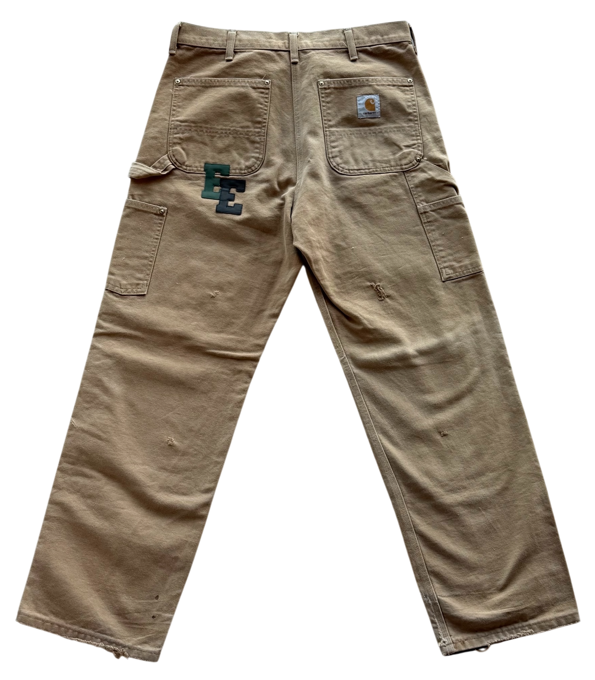 Black & Green Patch Double Knee Carpenter Pants
