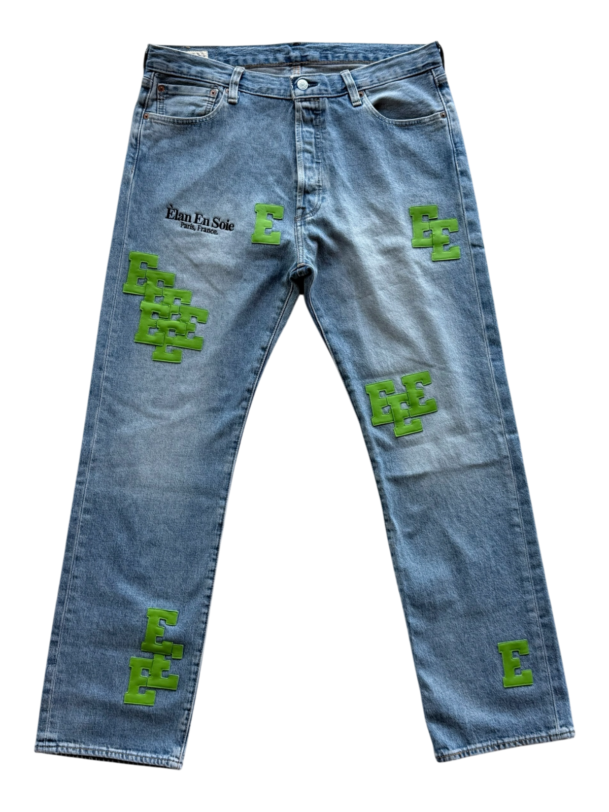 Green Patch Indigo Blue Jean