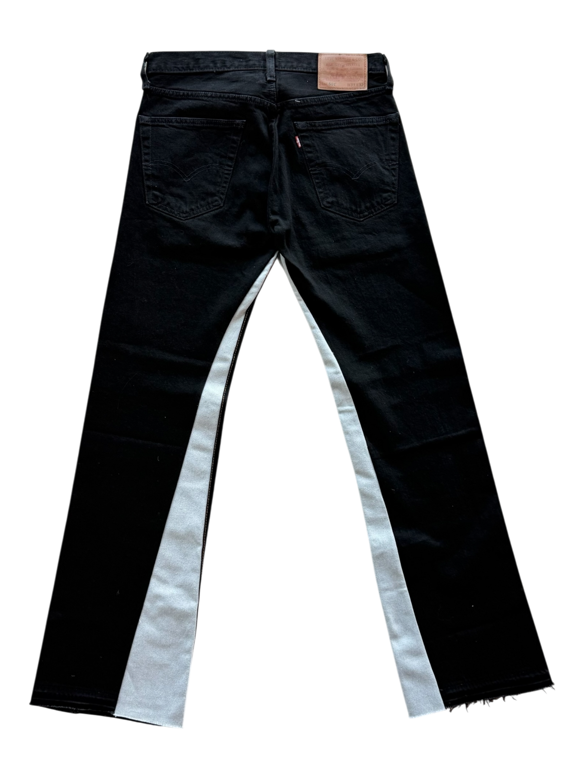 Teal Patch Black Flare Jean