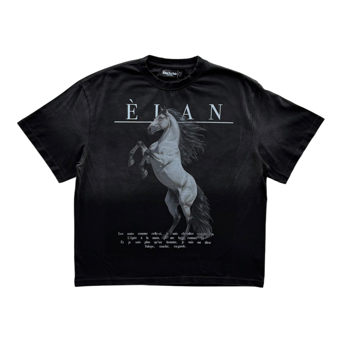 Stallion Distressed Tee Black