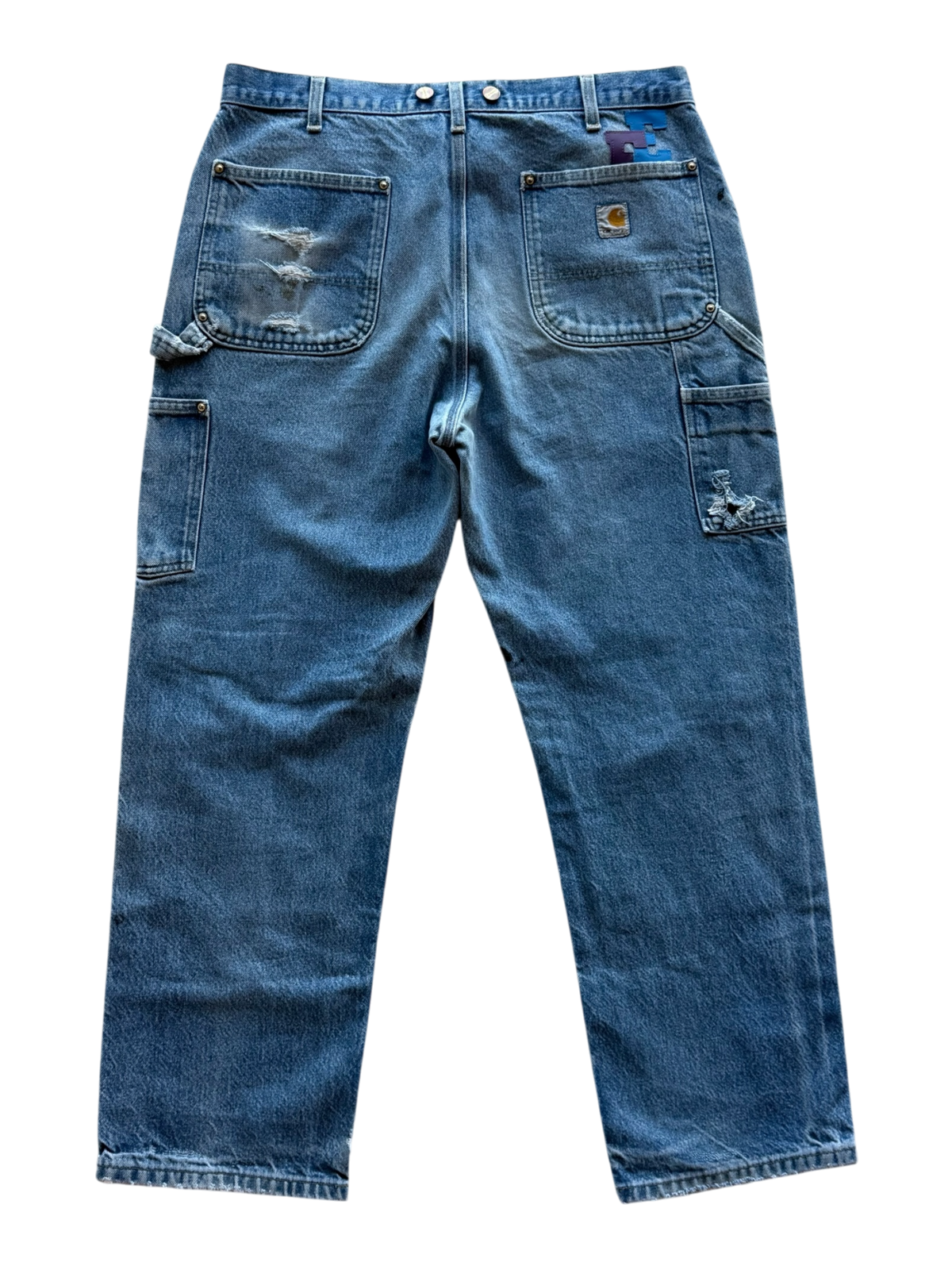 Multi Color Patch Denim Carpenter Double Knee Pants