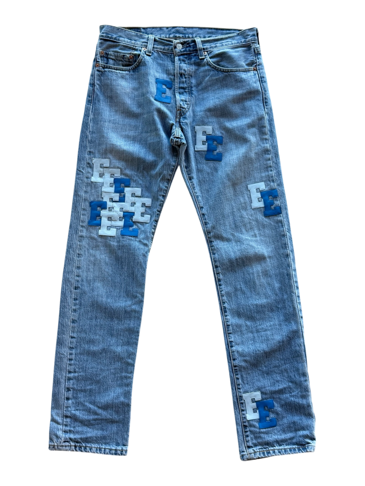 Two Toned Blue Patch Indigo Jean
